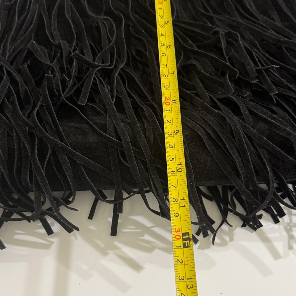 Fringe Black Shoulder Bag - Picture 3 of 4